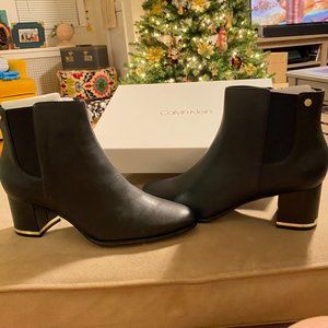 Black Booties with Gold Accent-Calvin Klein size 9
